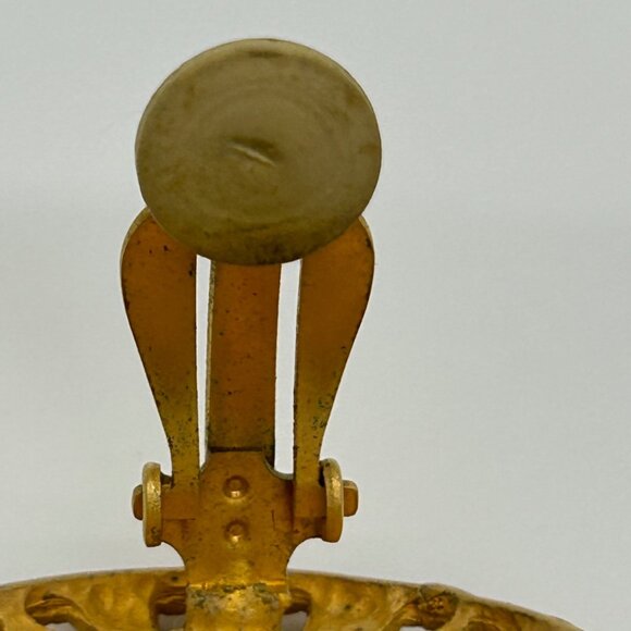 Anne Klein Vintage Gold-Tone Faux Pearl Clip-On Earrings Elegant Round READ - Picture 14 of 15